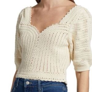 BA&SH Kamil Puff Sleeve Open Knit